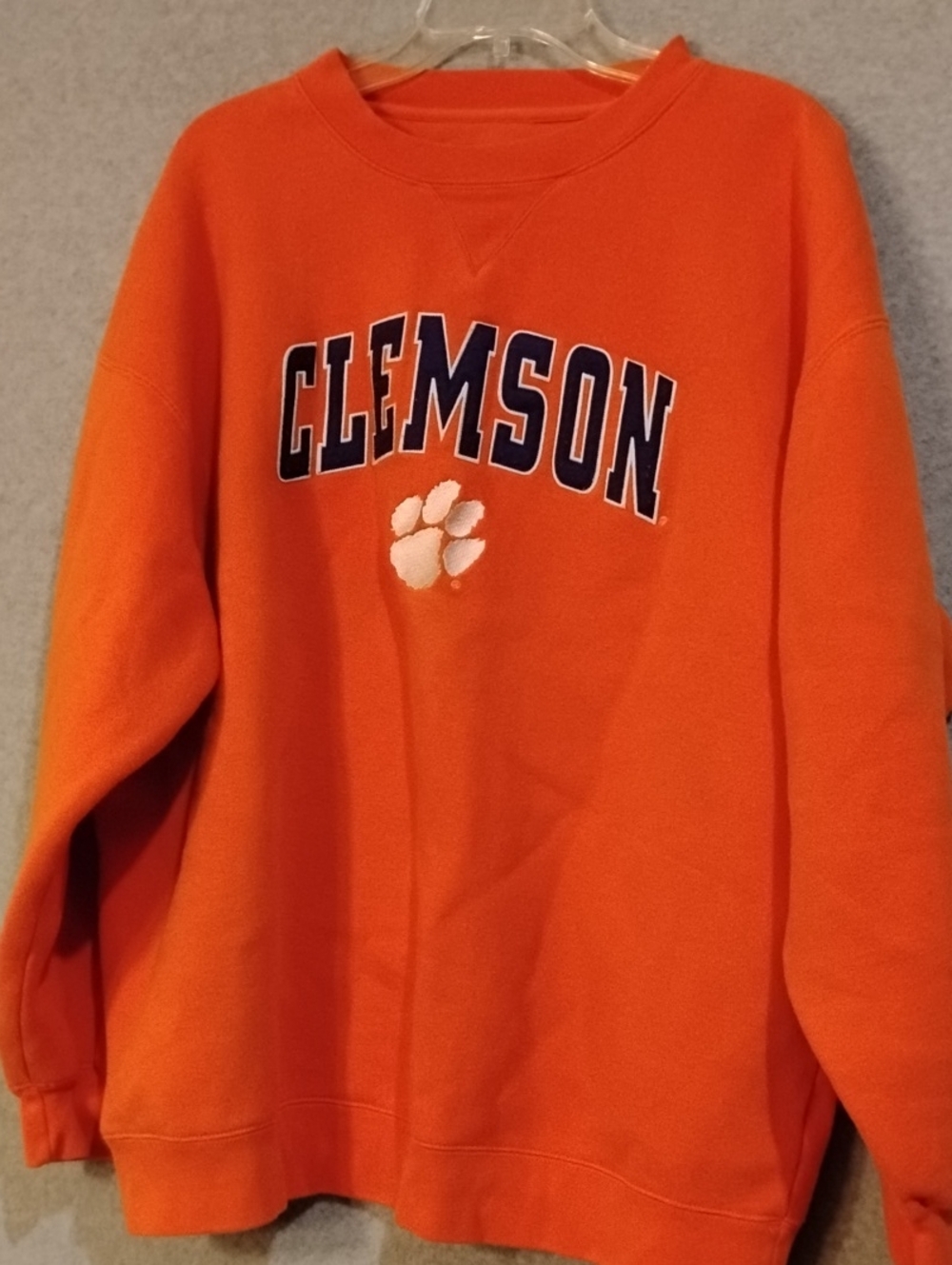 Team Apparel Clemson Orange Crewneck Sweatshirt with Navy and White Lettering